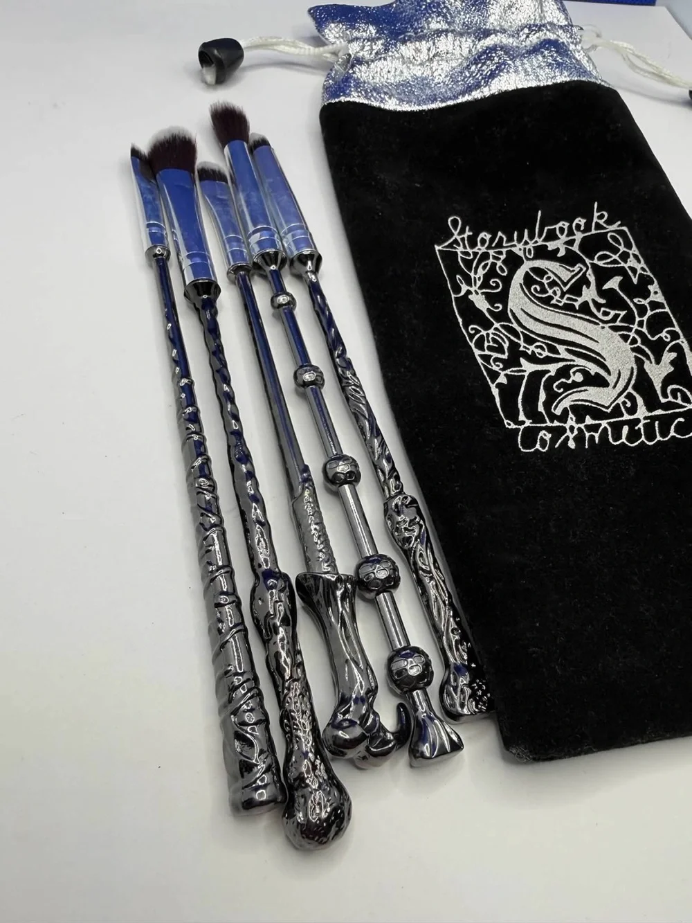 Storybook Cosmetics Wizard Wand Makeup Brush Set 5 Piece w/ Pouch